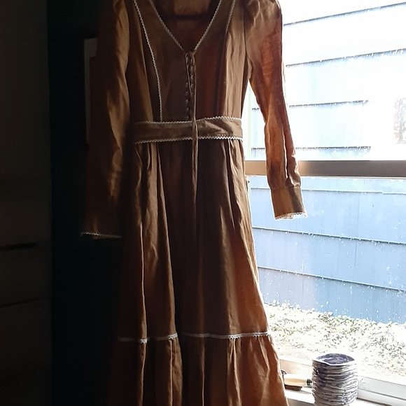 Revintaria "Anne" Linen *Handmade in Poland* Gunne-Style Midi dress - Picture 1 of 7